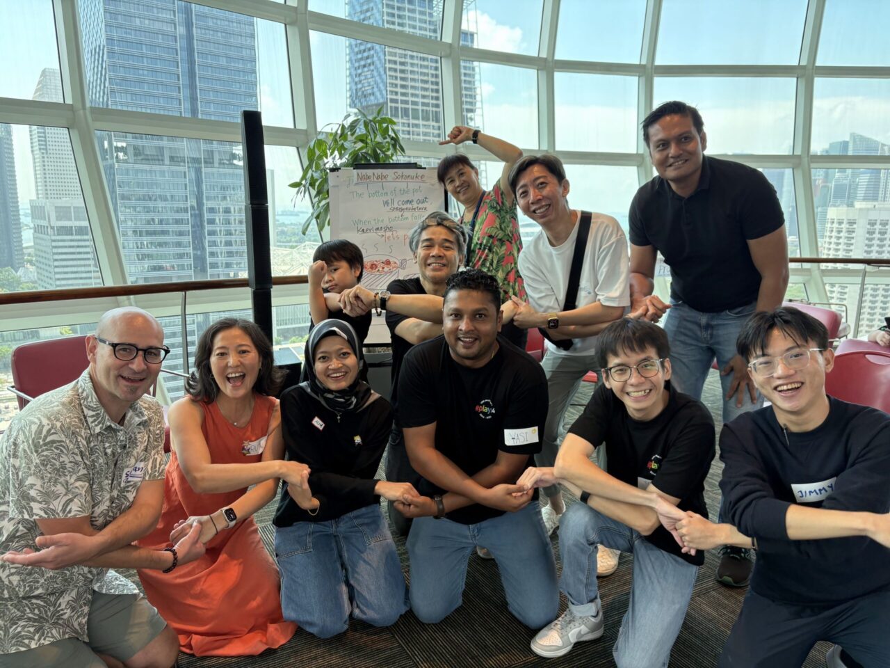 group photo of happy people